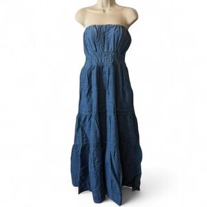 Anthropologie Somerset Strapless Denim‎ Dress, Women's Size M